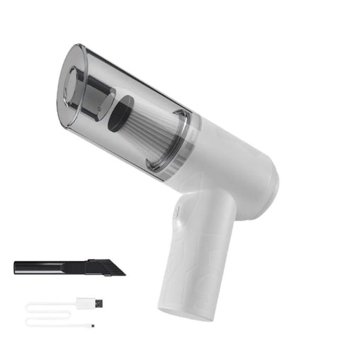 Aspirateur de voiture portable sans fil GlowUp, vue détachée avec accessoires