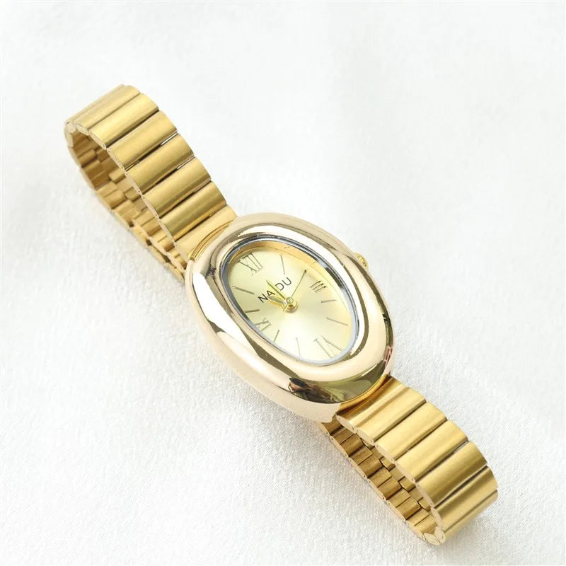 Montre Ovale Élégante pour Femme – Bracelet Acier Inoxydable ou Cuir