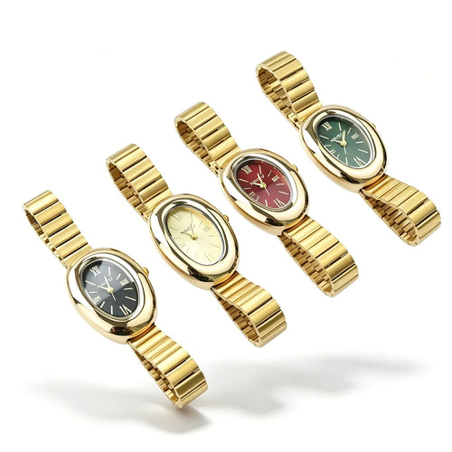 Montre Ovale Élégante pour Femme – Bracelet Acier Inoxydable ou Cuir